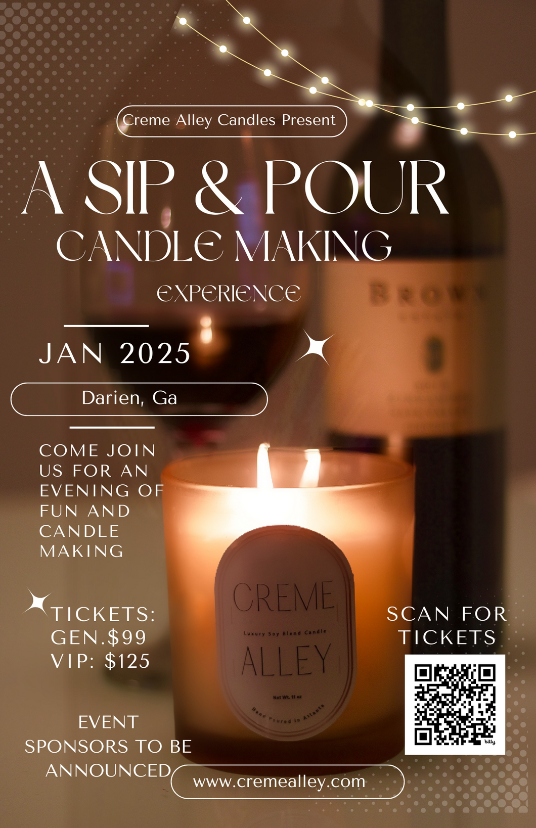 Creme Alley Sip & Pour Event | Things to Do In Darien, Ga